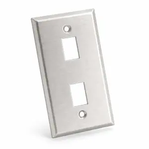 Keystone Stainless Steel Wall Plate - 2 Port - Single Gang