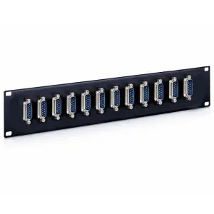 DB15 - 16 Port - Feedthru Panel - Male to Male - 2U - Loaded