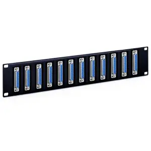 DB25 - 12 Port - Feedthru Panel - Female to Female - 2U - Loaded