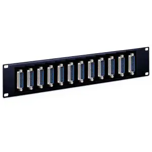 DB25 - 12 Port - Feedthru Panel - Male to Male - 2U - Loaded