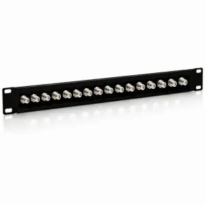 F Connector – 16 Port - Feedthru Panel – 1U – Loaded
