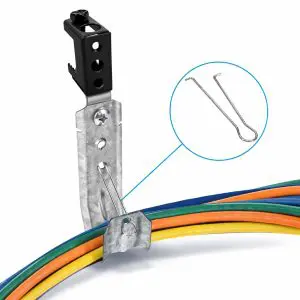 J-Hook - 1.3" Wall Mount System — Galvanized Steel — w/Retaining Clip - Pack of 25