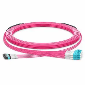 OM4 MTP — Hybrid Fiber Trunk Cable — 4 LC UPC Duplex Uniboot — Type B —  30 M