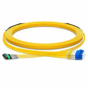OS2 MTP — Hybrid Fiber Trunk Cable — 4 LC UPC Duplex Uniboot — Type B — 30 M