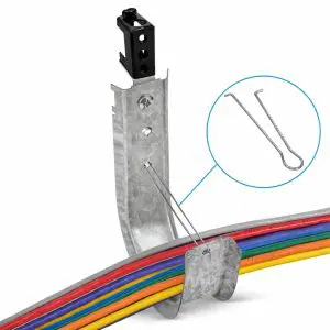 J-Hook - 4" Ceiling Mount System — Galvanized Steel — w/Retaining Clip - Pack of 25