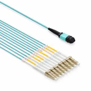 OM4 (MTP) 12 Fiber - 6 LC Connector Multi-Mode Duplex Breakout Fiber Cable