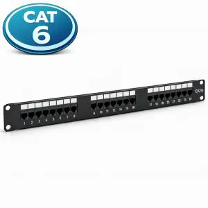 Cat6 - 24 Port - Patch Panel - RJ45 to 110 Style - T568A/B - 1U