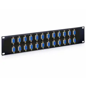 DB9 - 24 Port - Feedthru Panel - Female to Female - 2U - Loaded