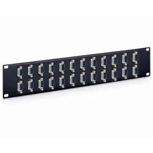 DB9 - 24 Port - Feedthru Panel - Male to Male - 2U - Loaded