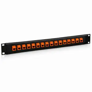 Keystone - 16 Port - Cat6 - Feedthru Panel - 1U - Loaded