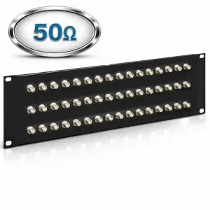 BNC - 48 Port - Feedthru Panel - 50 Ohm - 3U - Loaded
