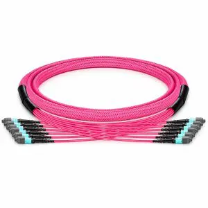 OM4 MTP® 72 — Multi-Mode Fiber Trunk Cable — UPC Male — Type B — Braided Tubing