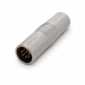 Adapter – Neutrik Black 5 Pole XLR Male to 5 Pole XLR Male Gender Changer Adapter – NA5MM-B