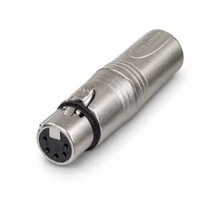 Adapter – Neutrik 3 Pole XLR Male to 5 Pole XLR Female DMX Lighting Adapter – NA3M5F