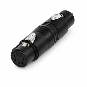 Adapter – Neutrik Black 5 Pole XLR Female to 5 Pole XLR Female Gender Changer Adapter – NA5FF-B
