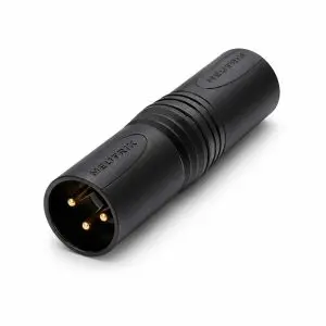 Adapter – Neutrik Black XLR Male to XLR Male Gender Changer Adapter – NA3MM-B