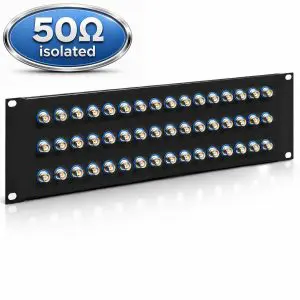 BNC - 48 Port - Feedthru Panel - 50 Ohm Isolated - 3U