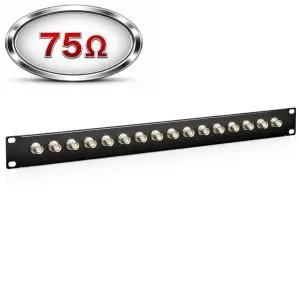 BNC – 16 Port - Feedthru Panel – 75 Ohm - 1U – Loaded