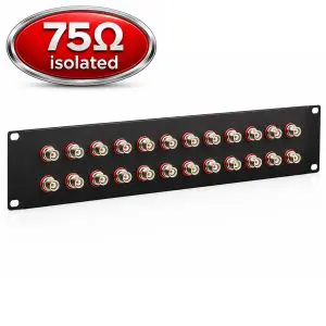 BNC – 24 Port - Feedthru Panel – 75 Ohm Isolated - 2U