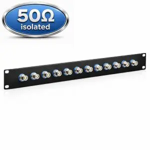 BNC - 12 Port Feedthru Panel – 50-ohm – Isolated - 1U