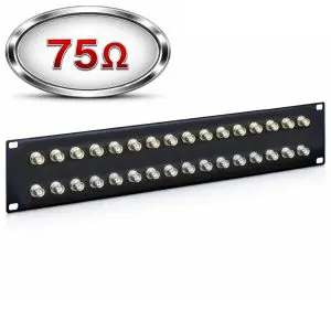 BNC - 32 Port - Feedthru Panel - 75 Ohm - 2U - Loaded