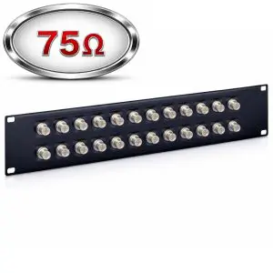 BNC – 24 Port - Feedthru Panel – 75 Ohm - 2U – Loaded