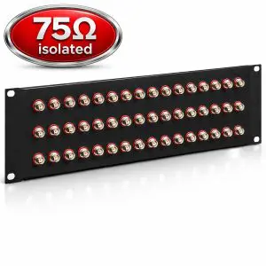 BNC - 48 Port - Feedthru Panel - 75 Ohm Isolated - 3U