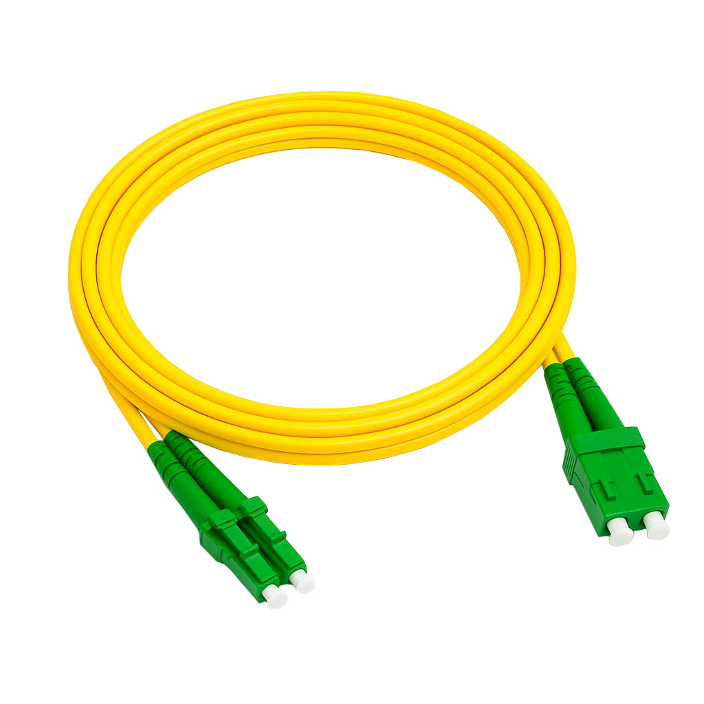 OS2 (LC/APC - SC/APC) Single-Mode Duplex Fiber Cable - 3mm Yellow ...
