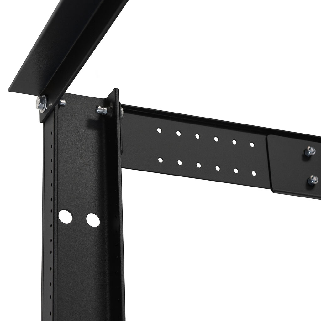 7' Four Post Aluminum Network Rack - Black - 19