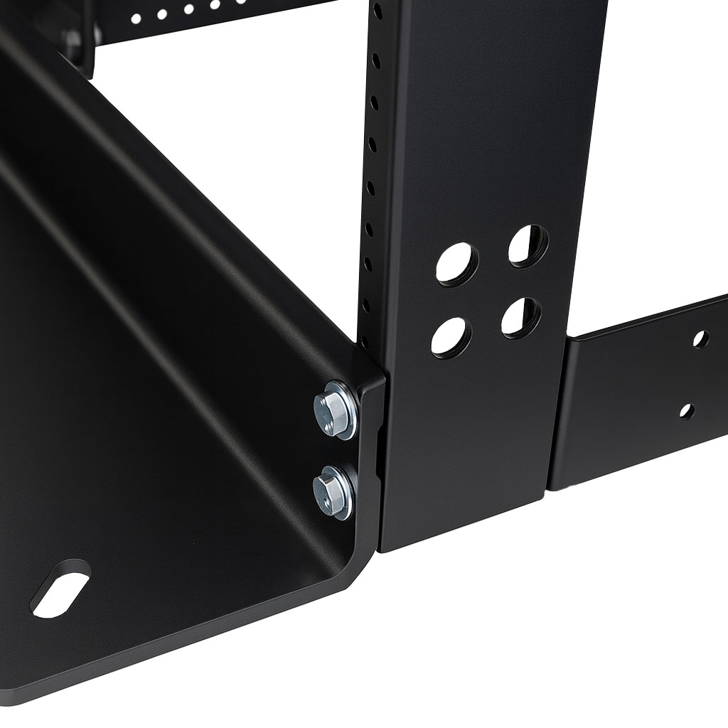 7' Four Post Aluminum Network Rack - Black - 19