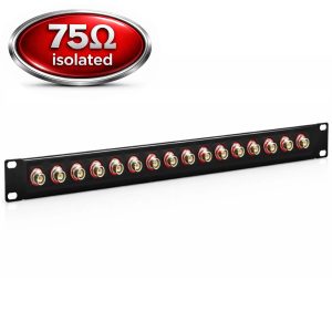 BNC - 16 Port Feedthru Panel – 75-ohm – Isolated - 1U