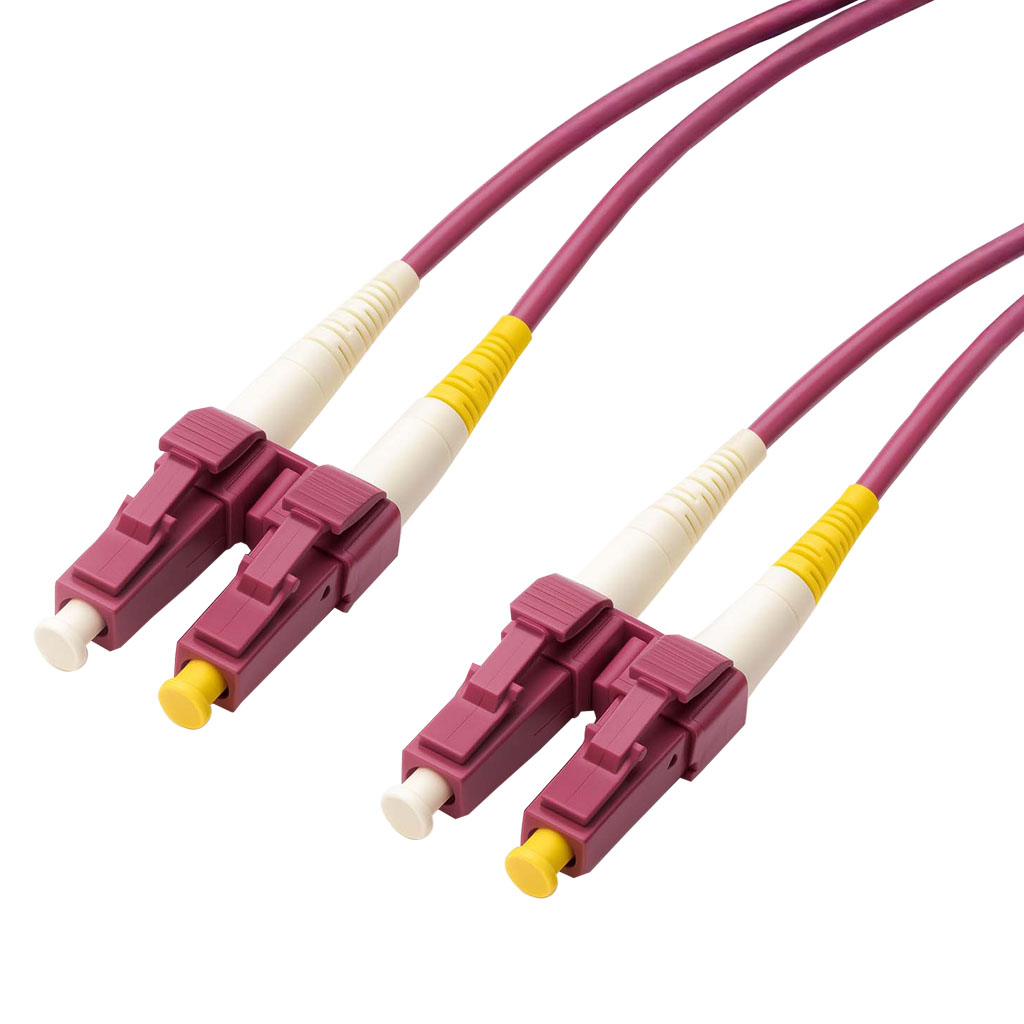 OM4 (LC - LC) Multi-Mode Duplex Fiber Cable - 2mm Violet Jacket ...