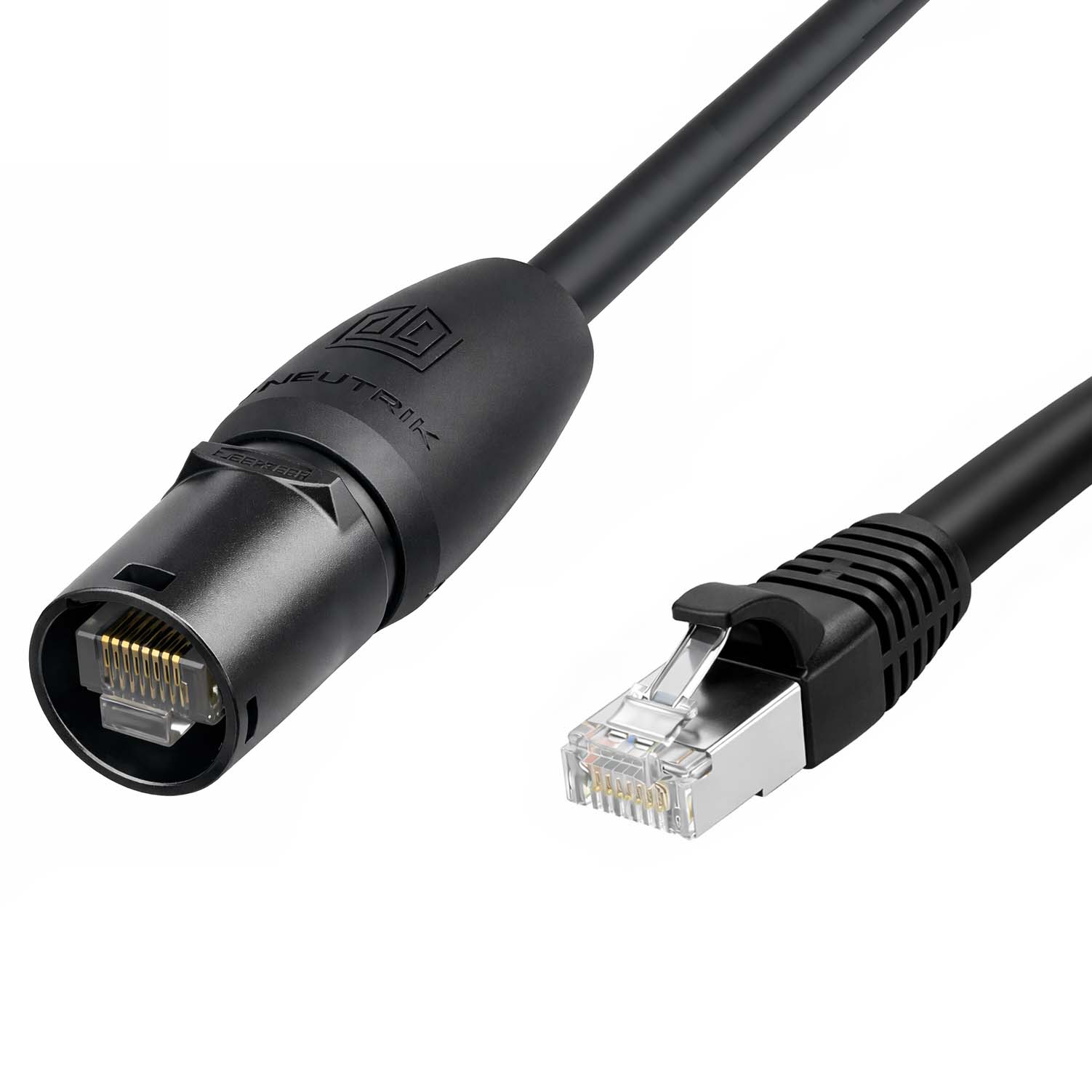 Neutrik TOP etherCON to RJ45 shielded Cat6A cable