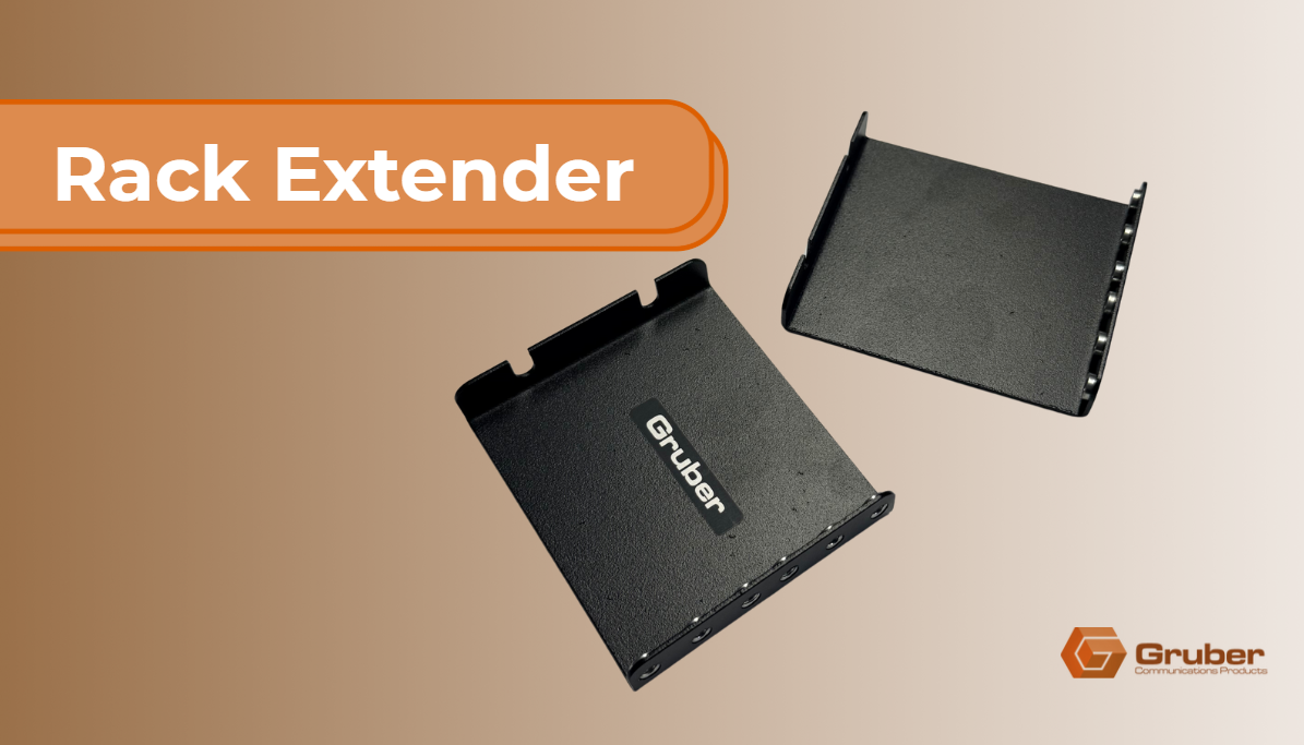 Gruber Communications Products 4-inch Rack Extender Bracket Set, black metal