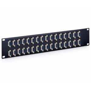 DB9 - 32 Port - Feedthru Panel - Male to Male - 2U - Loaded